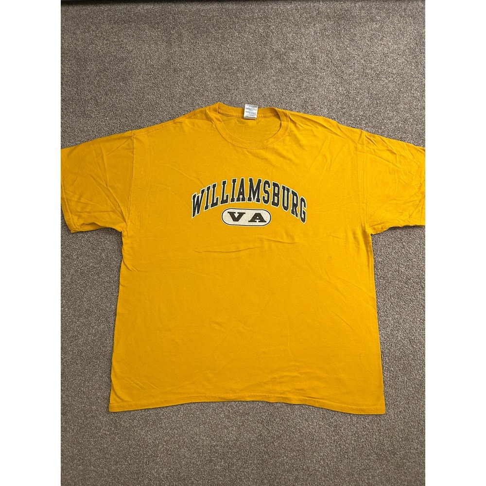 VTG Williamsburg VA T-Shirt Mens XL Yellow Excellent Graphic Souvenir Tee